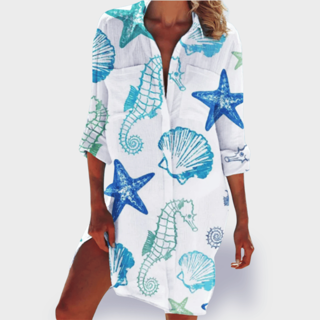 Women's Flowy Summer Dress Colorful Draped Casual