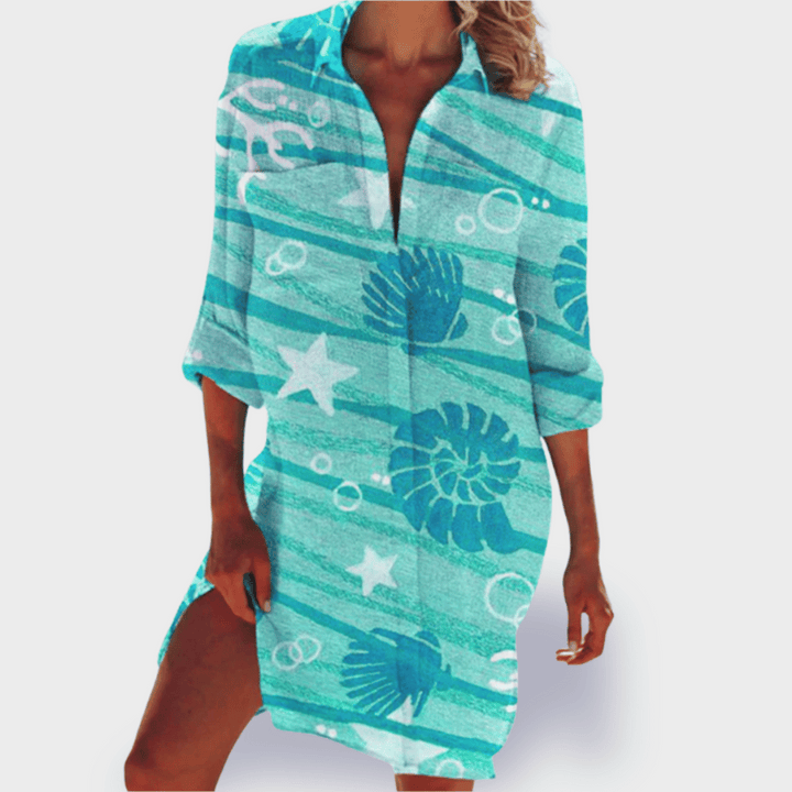 Women's Flowy Summer Dress Colorful Draped Casual