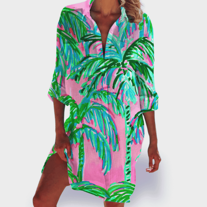 Women's Flowy Summer Dress Colorful Draped Casual