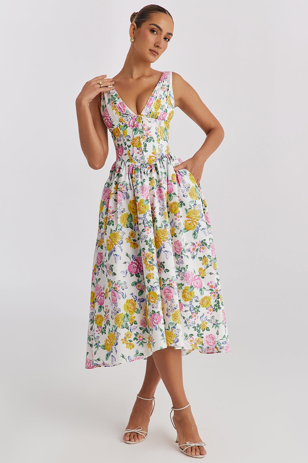Women's Floral Wedding Guest Dress - Mofora