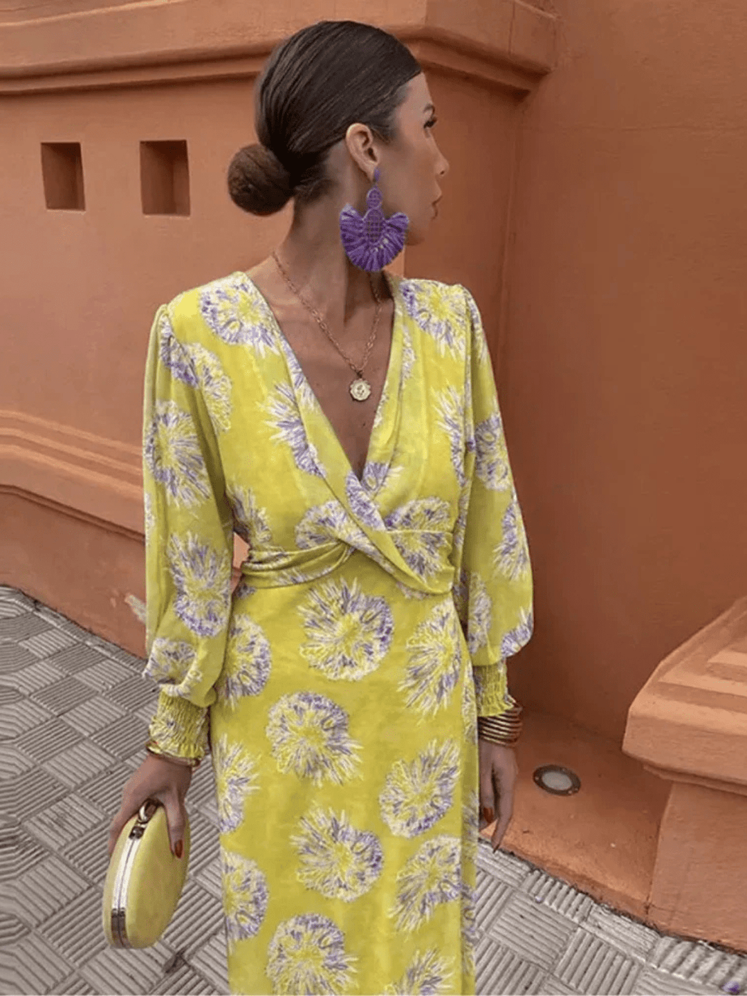 Women's Lace Floral Wedding Guest Dress - Mofora